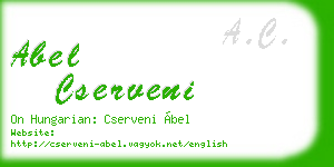abel cserveni business card